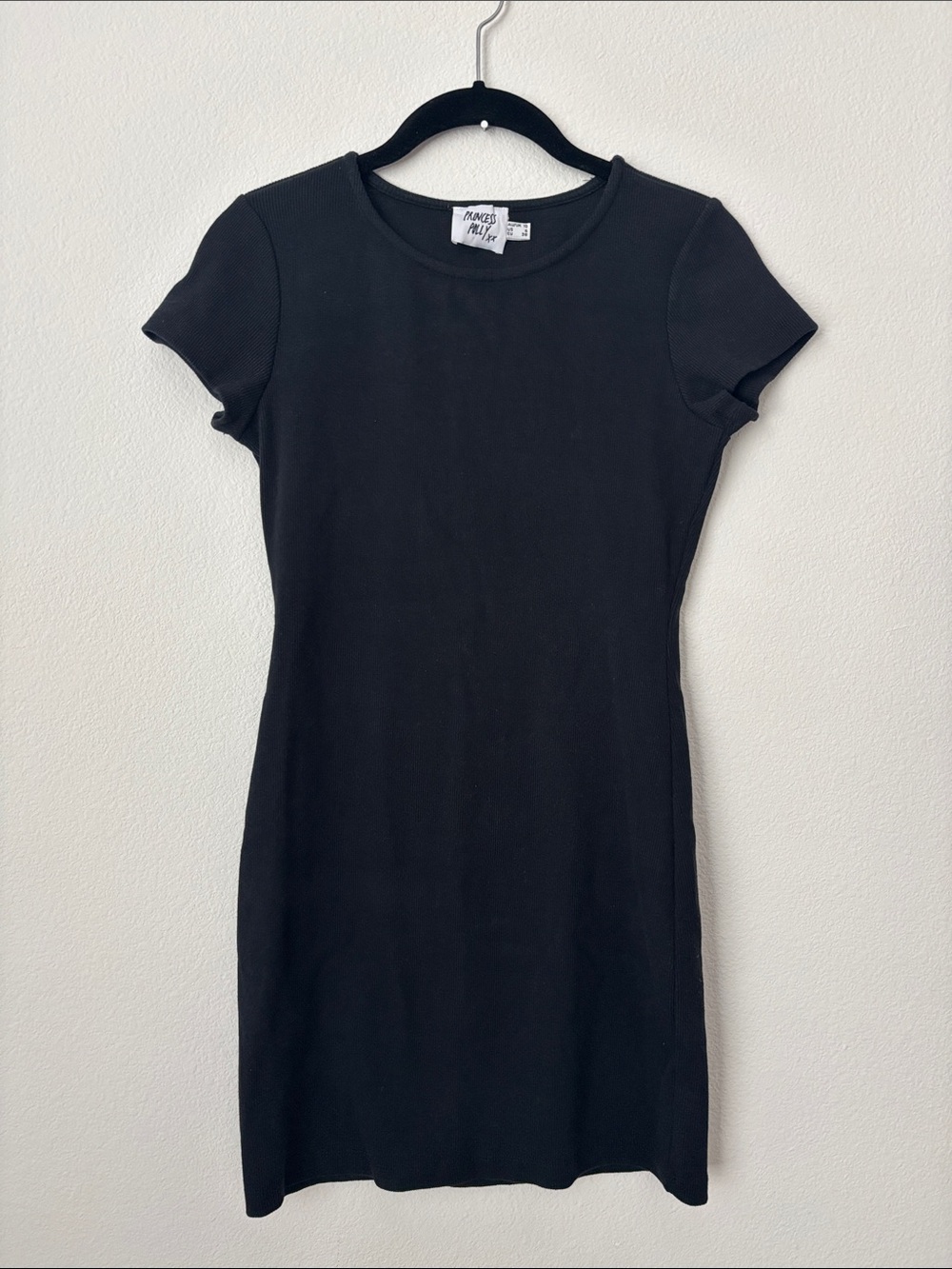 Princess Polly | Black Short Sleeve Ribbed Dress